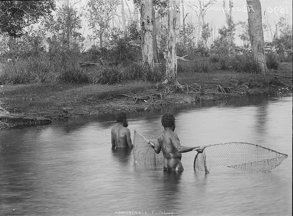 Aboriginals fishing, Maroochy River, 1890.