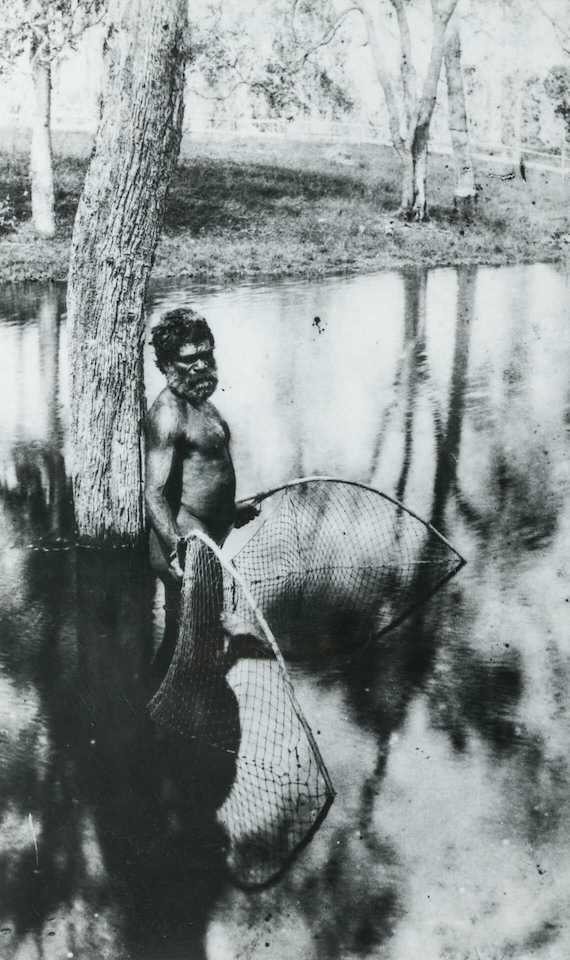 Man with fishing nets - "King Johnny Boat of Deception Bay, alias Billy Cook"